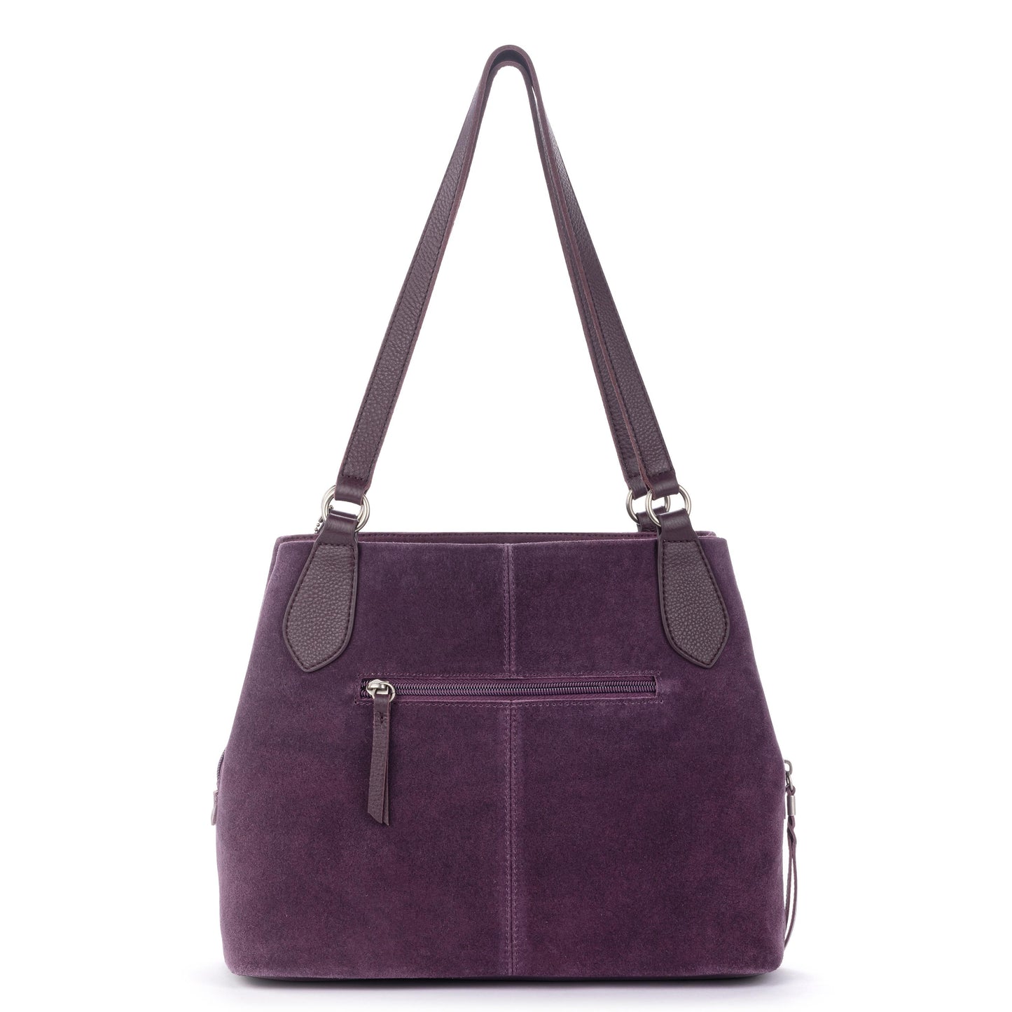 The Sak Melrose Leather Soft Satchel - Leather - Aubergine Suede Heart