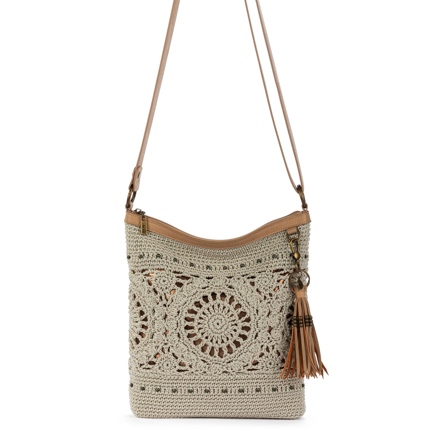 The Sak Lucia Crossbody Crochet - Natural Grey Medallion