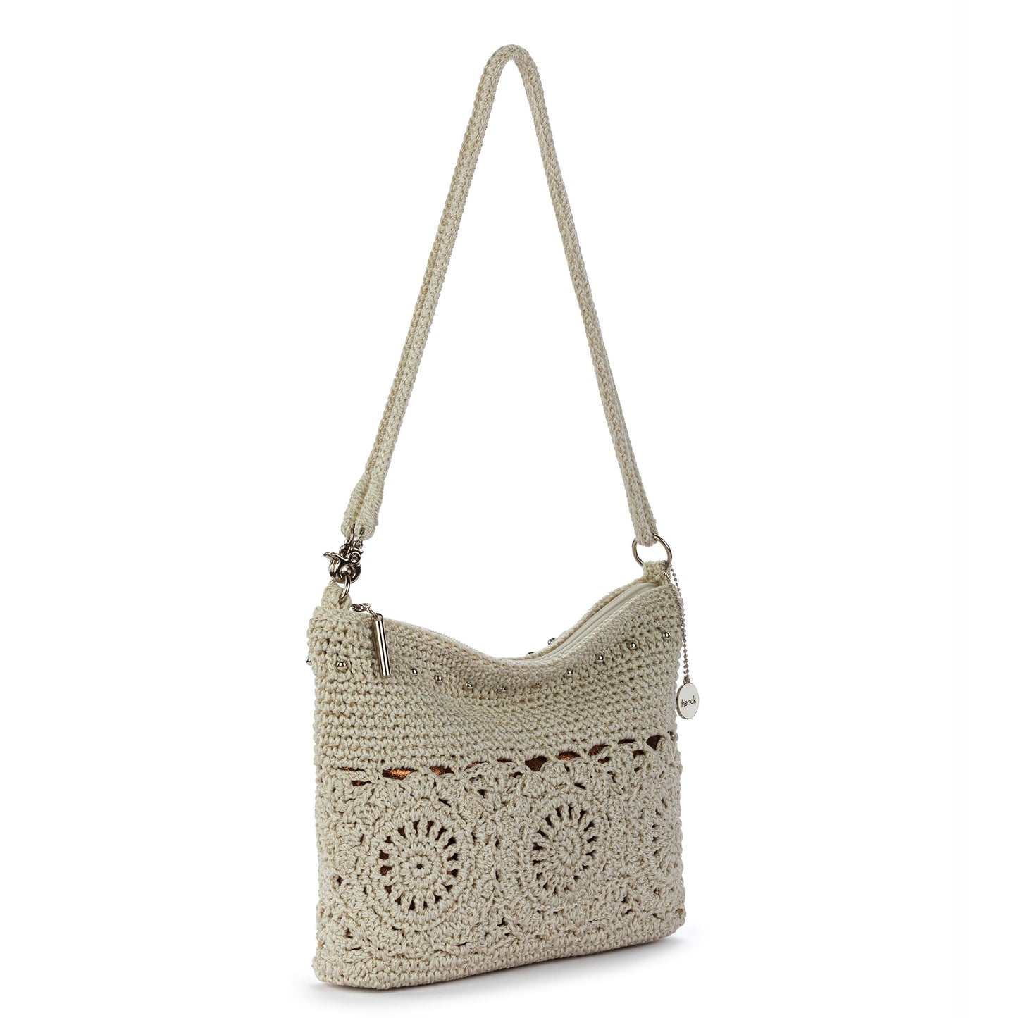 The Sak Lumi Crossbody Crochet - Natural Grey Medallion