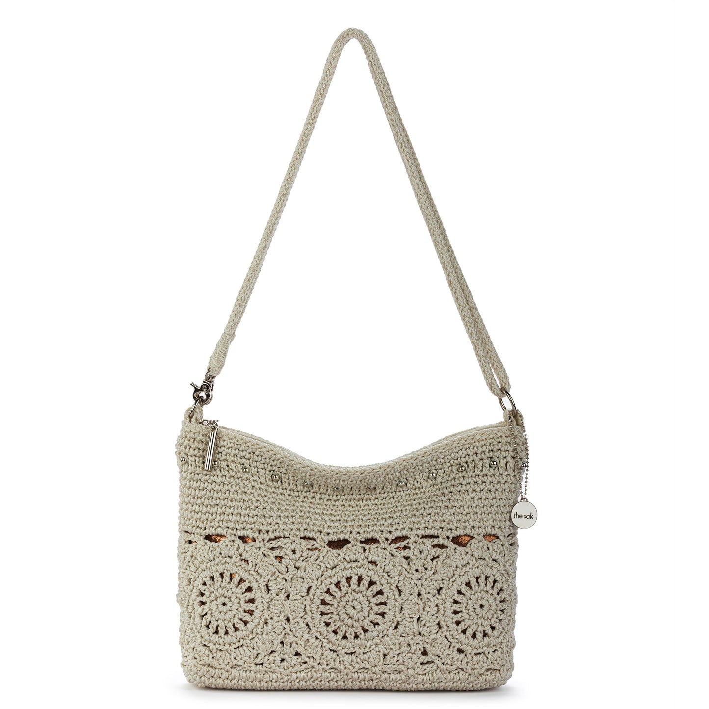 The Sak Lumi Crossbody Crochet - Natural Grey Medallion