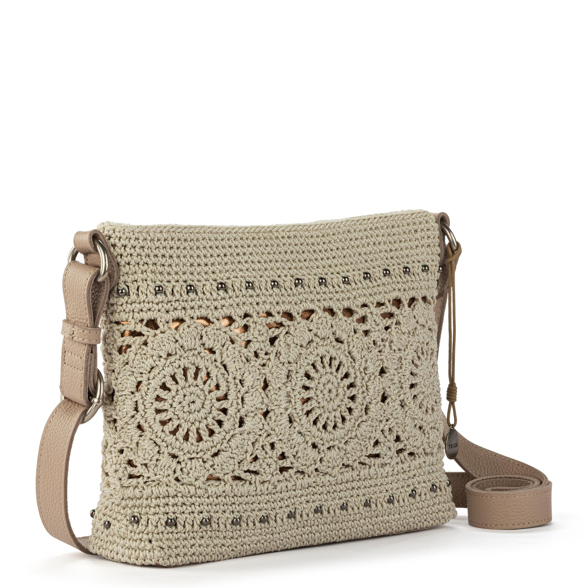 The Sak Melrose Crossbody Crochet - Natural Grey Medallion