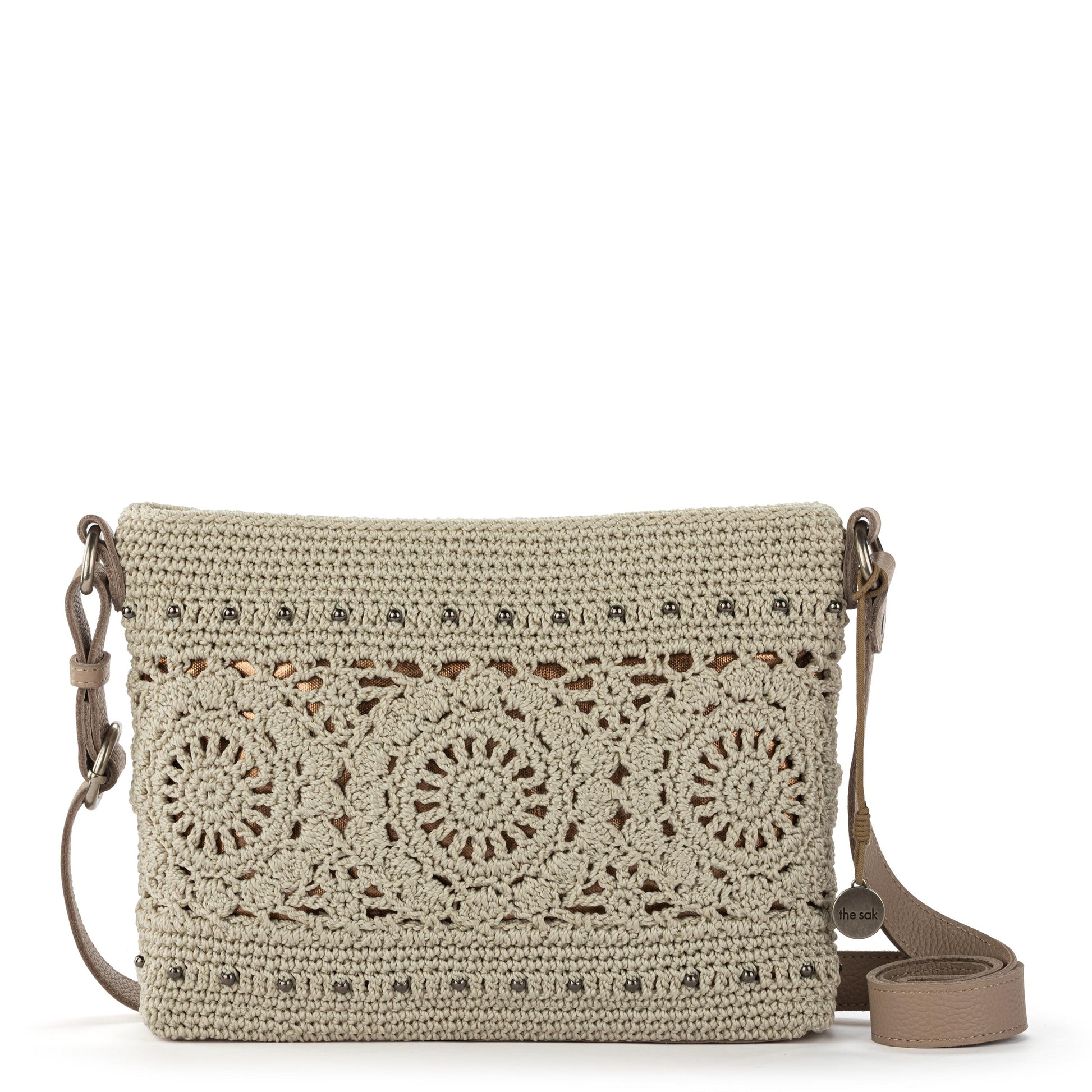The Sak Melrose Crossbody Crochet - Natural Grey Medallion