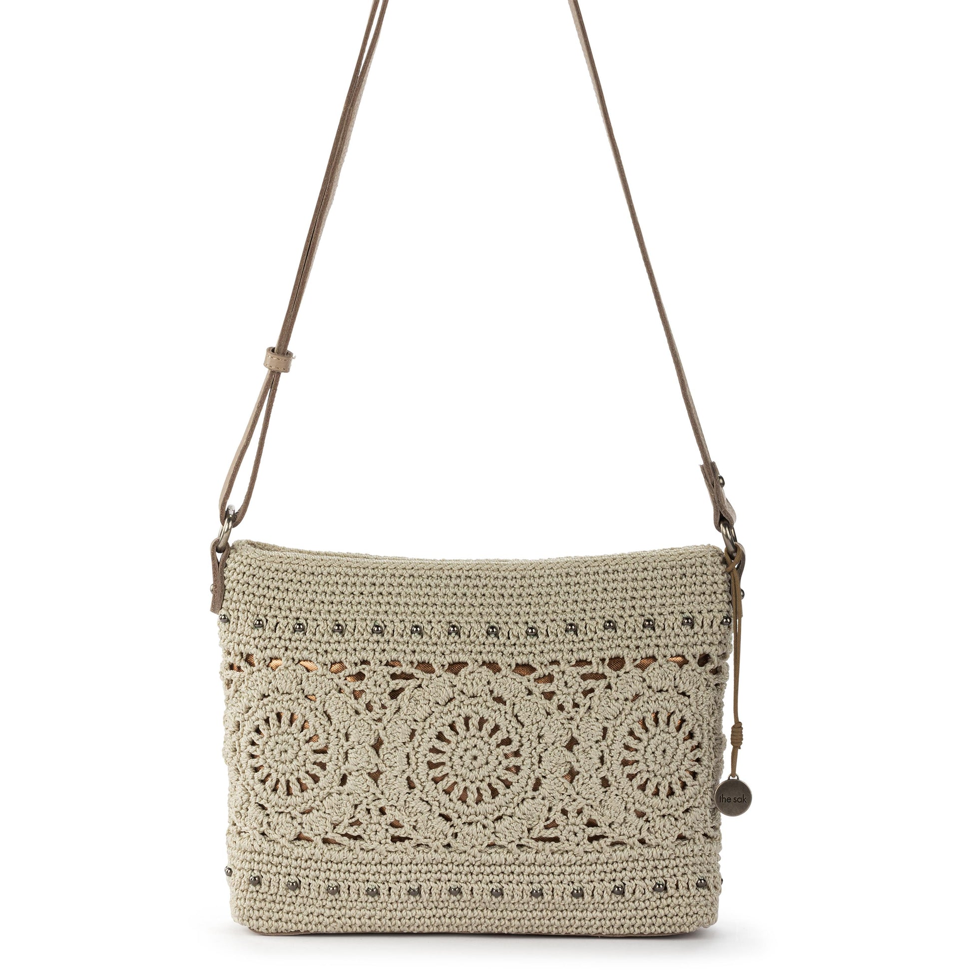 The Sak Melrose Crossbody Crochet - Natural Grey Medallion