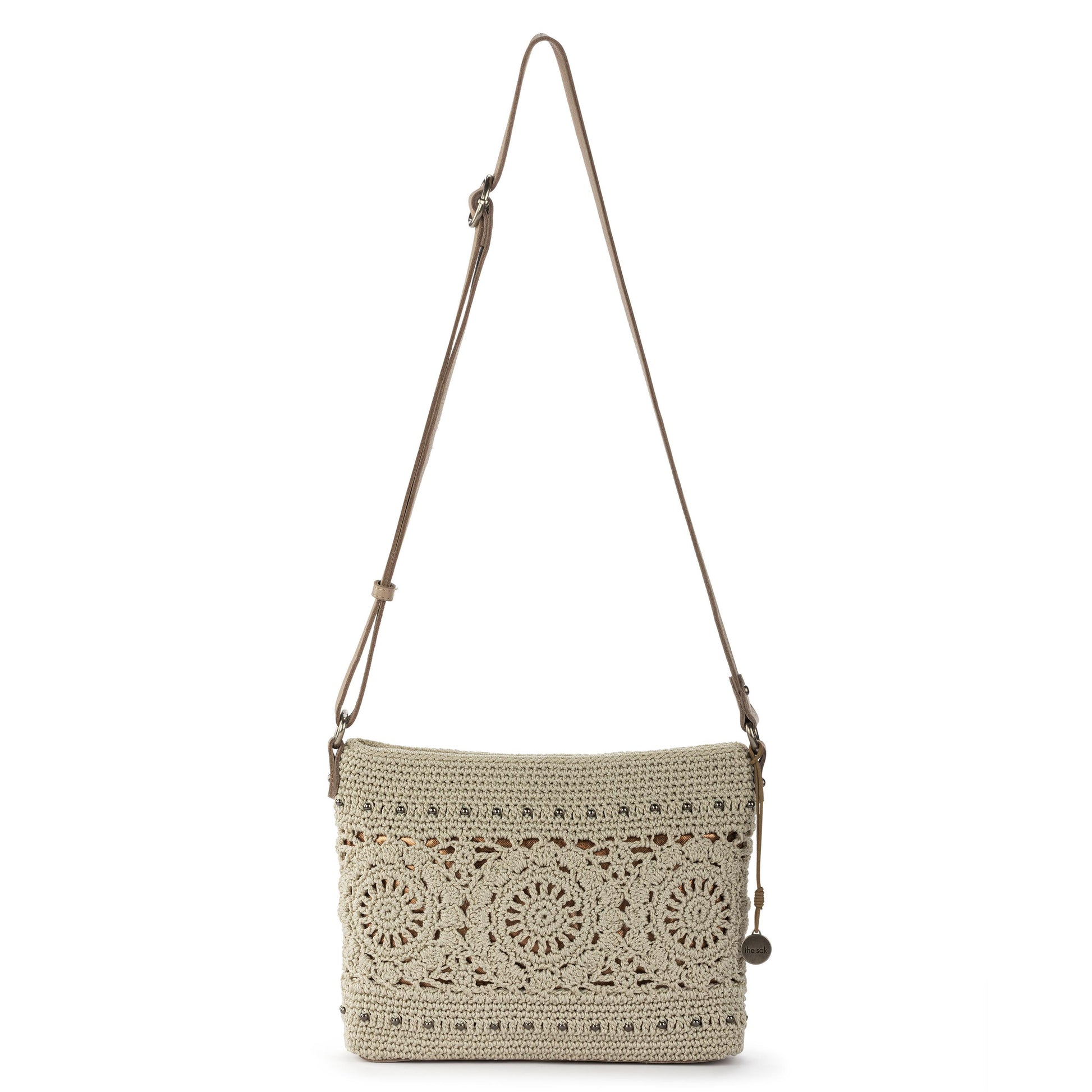 The Sak Melrose Crossbody Crochet - Natural Grey Medallion