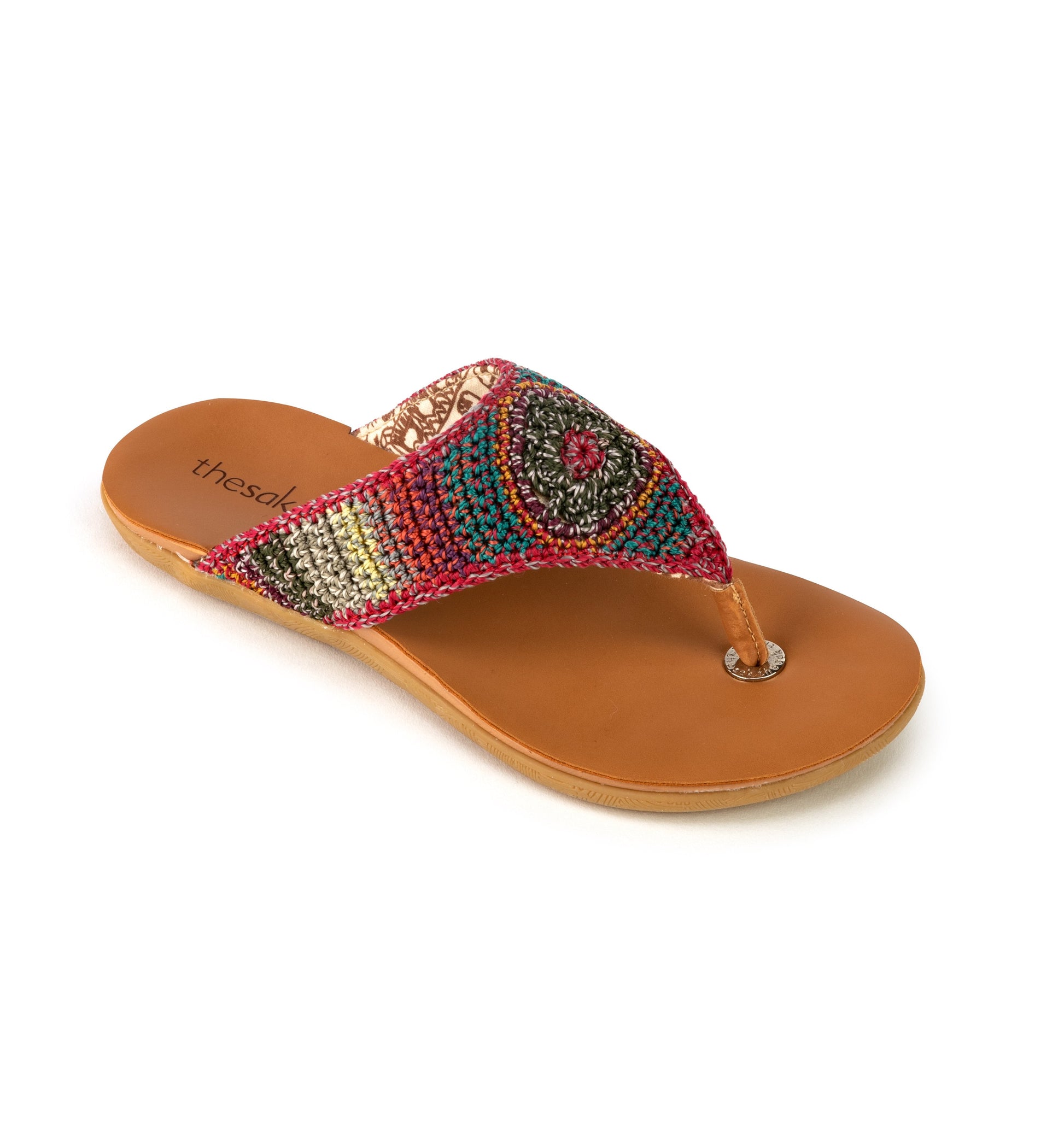 The Sak Shana Thong Sandals Crochet - |Sunset Stripe With Tobacco Batik|