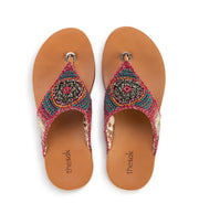 Shana Sandal - Hand Crochet - Sunset Stripe Batik Lining
