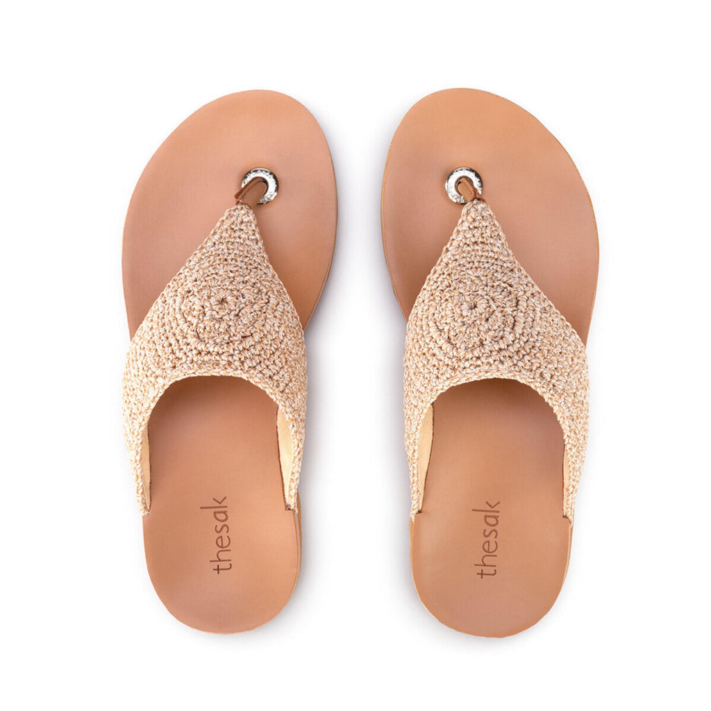 The Sak Shana Sandal - Hand Crochet - Bamboo Stripe