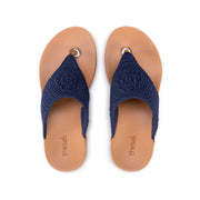 Shana Sandal - Hand Crochet - Denim