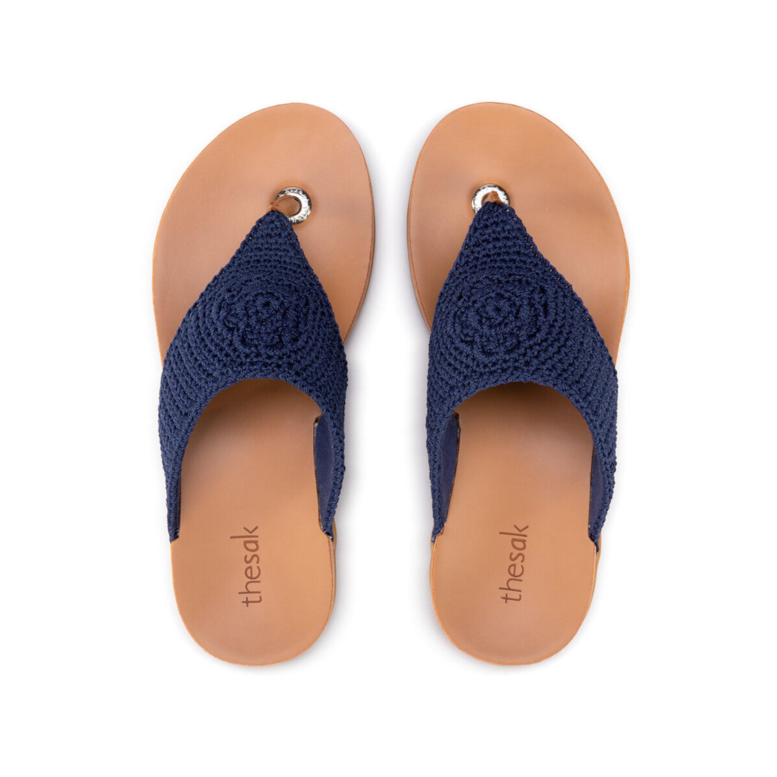 The Sak Shana Sandal - Hand Crochet - Denim