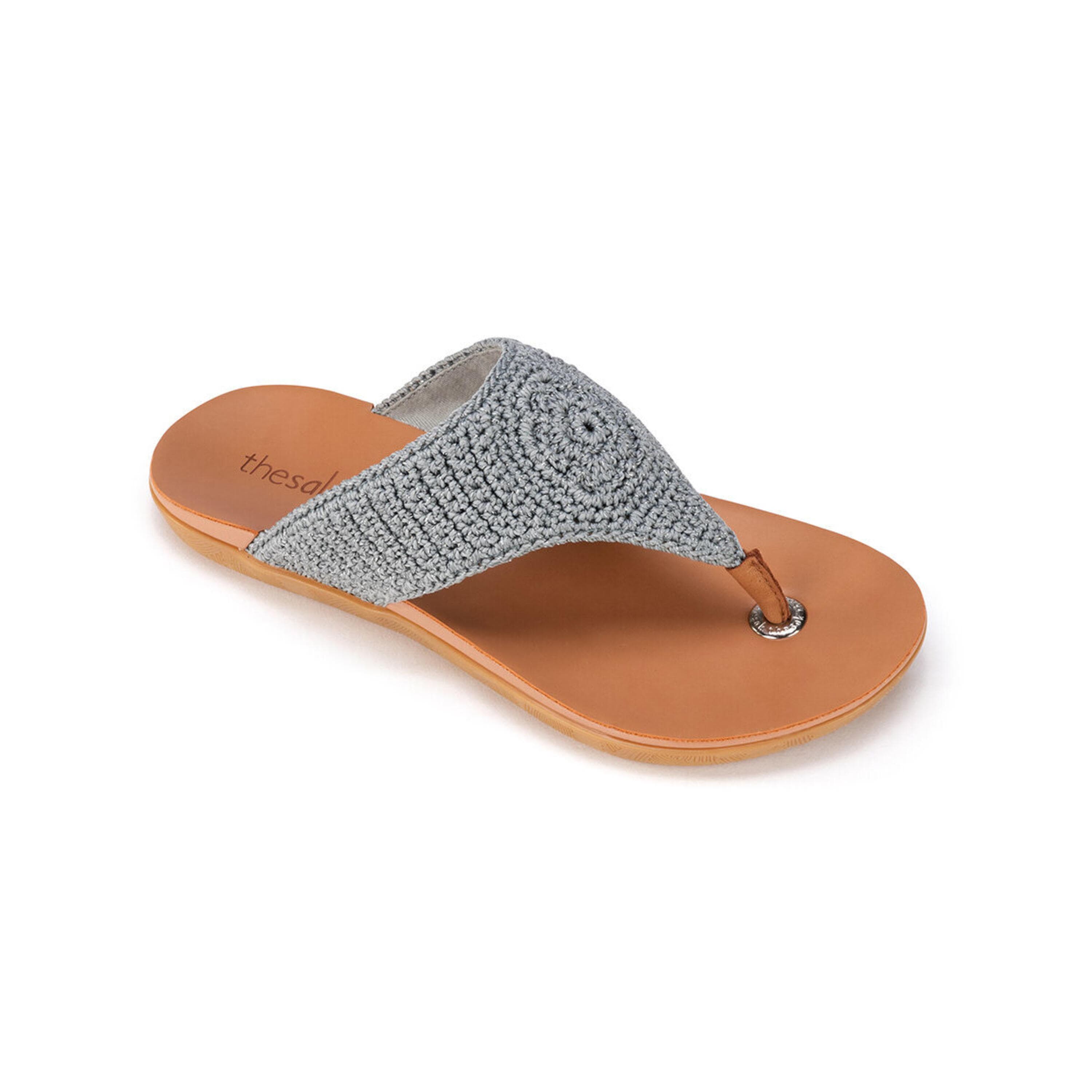 The Sak Shana Sandal - Hand Crochet - Dove Sparkle