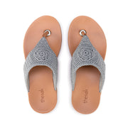 Shana Sandal - Hand Crochet - Dove Sparkle