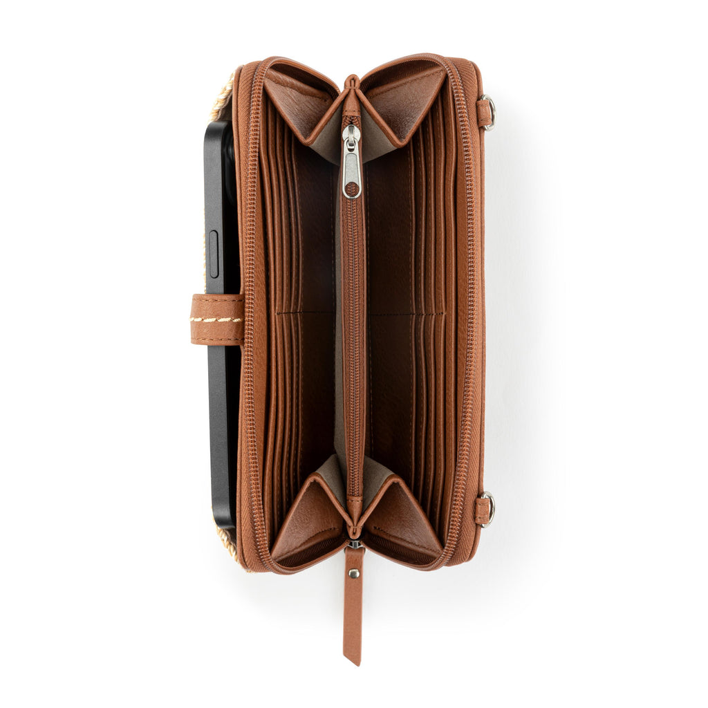 The Sak Iris Smartphone Wallet - Hand Crochet - Bamboo Static