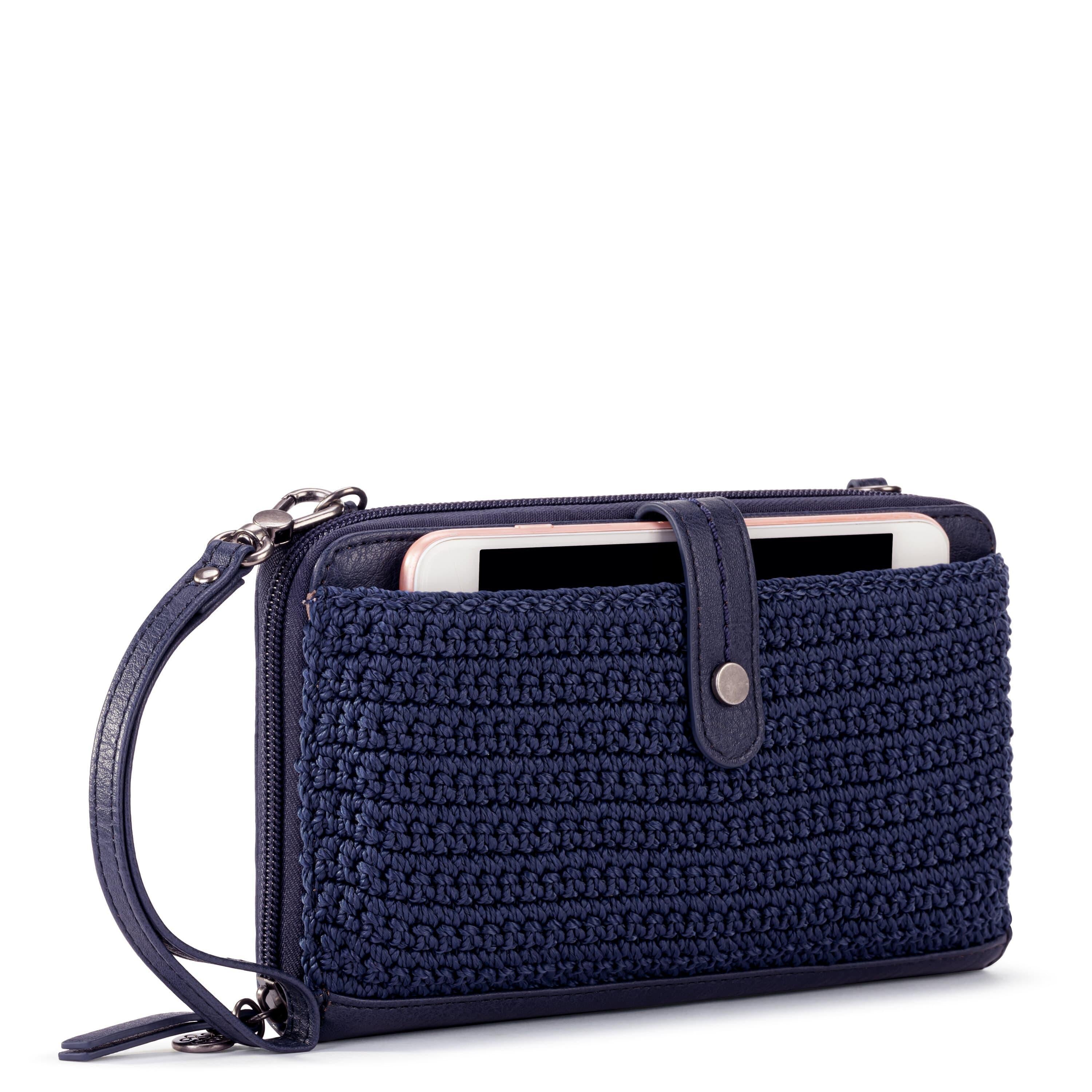 The Sak Iris Smartphone Wallet - Hand Crochet - Denim