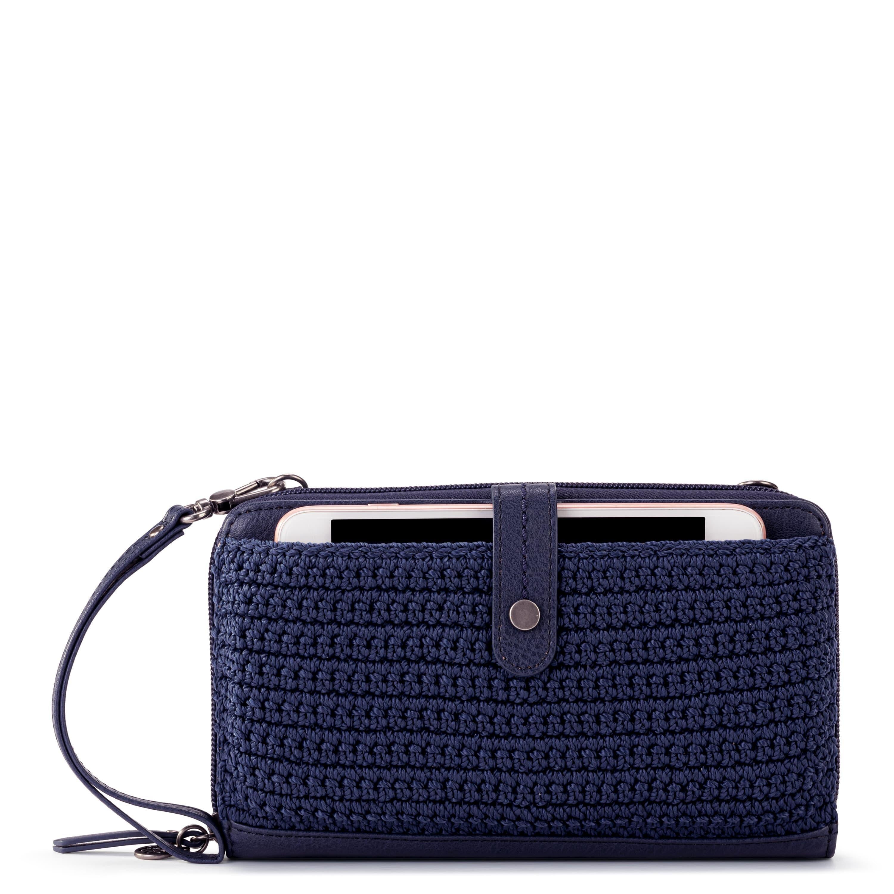 The Sak Iris Smartphone Wallet - Hand Crochet - Denim