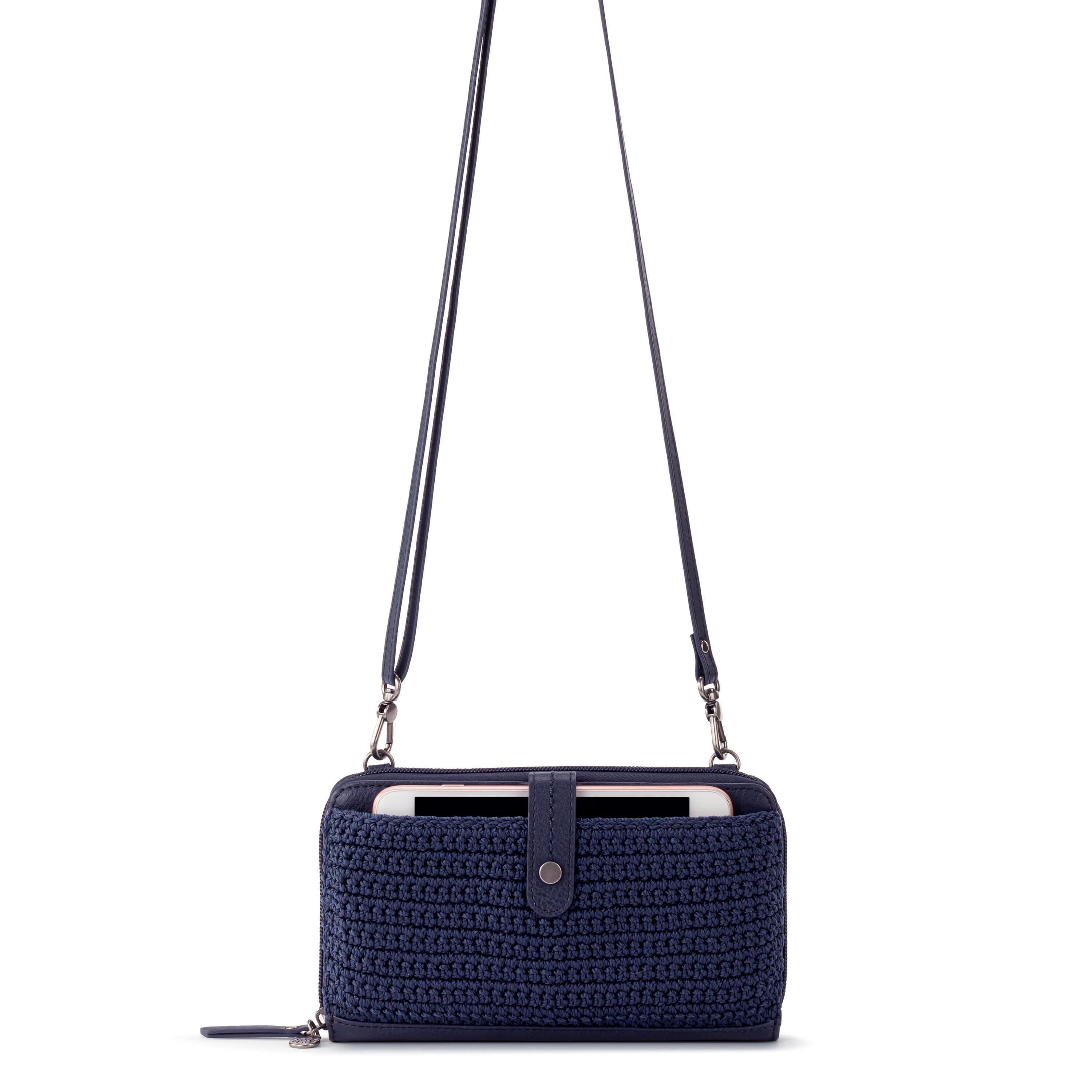 The Sak Iris Smartphone Wallet - Hand Crochet - Denim