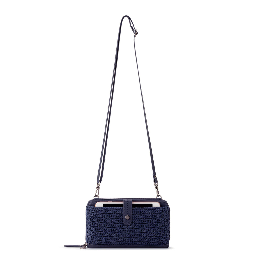 The Sak Iris Smartphone Wallet - Hand Crochet - Denim