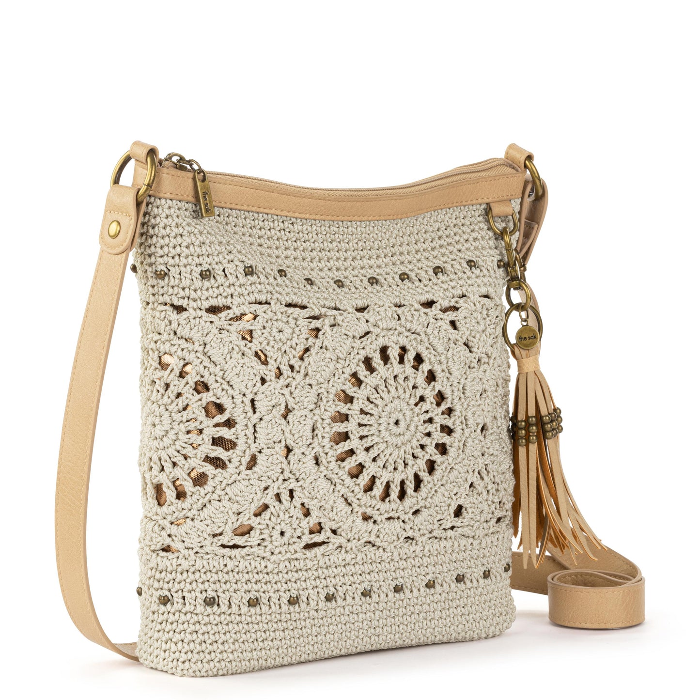 The Sak Lucia Crossbody Crochet - |Natural Medallion|
