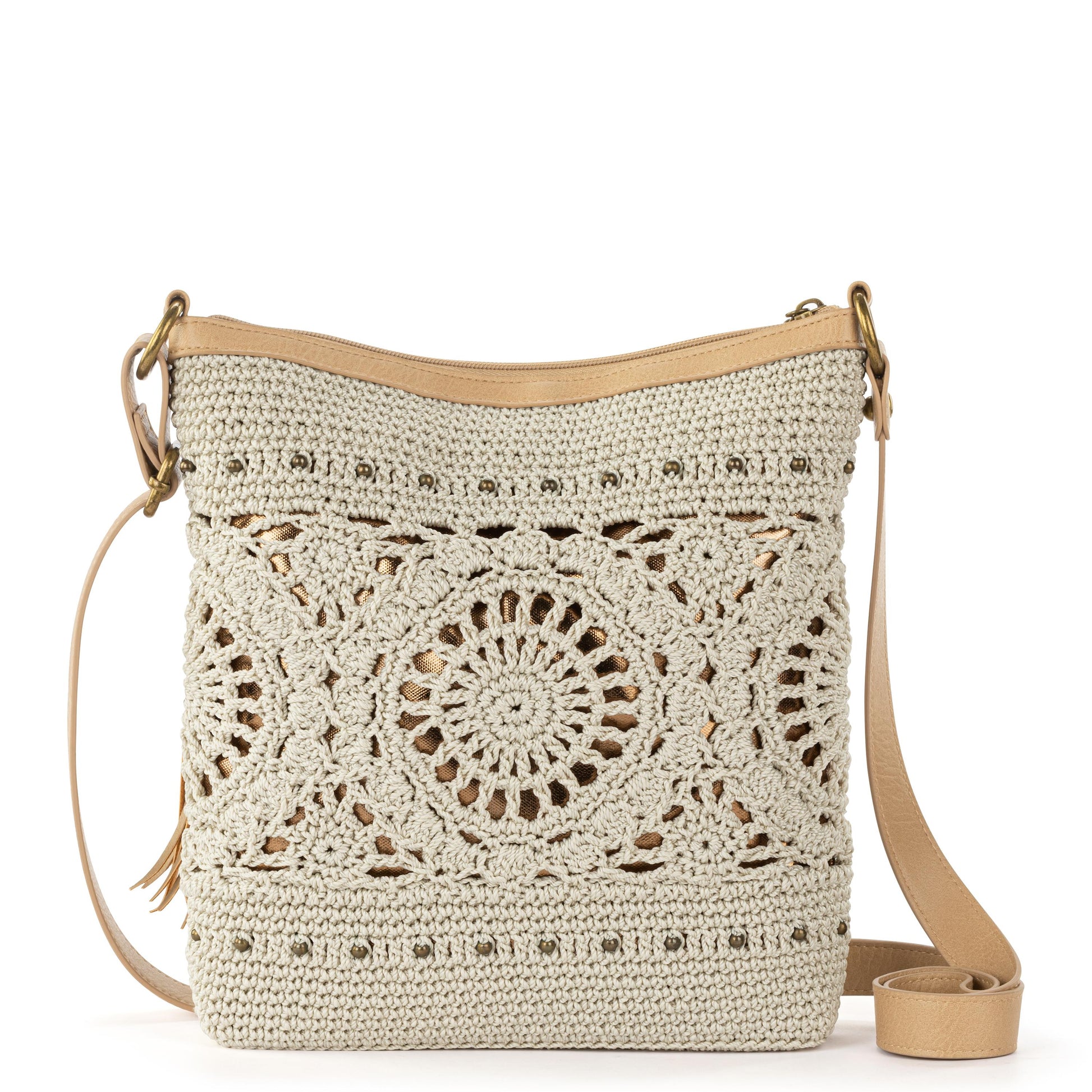 The Sak Lucia Crossbody Crochet - |Natural Medallion|
