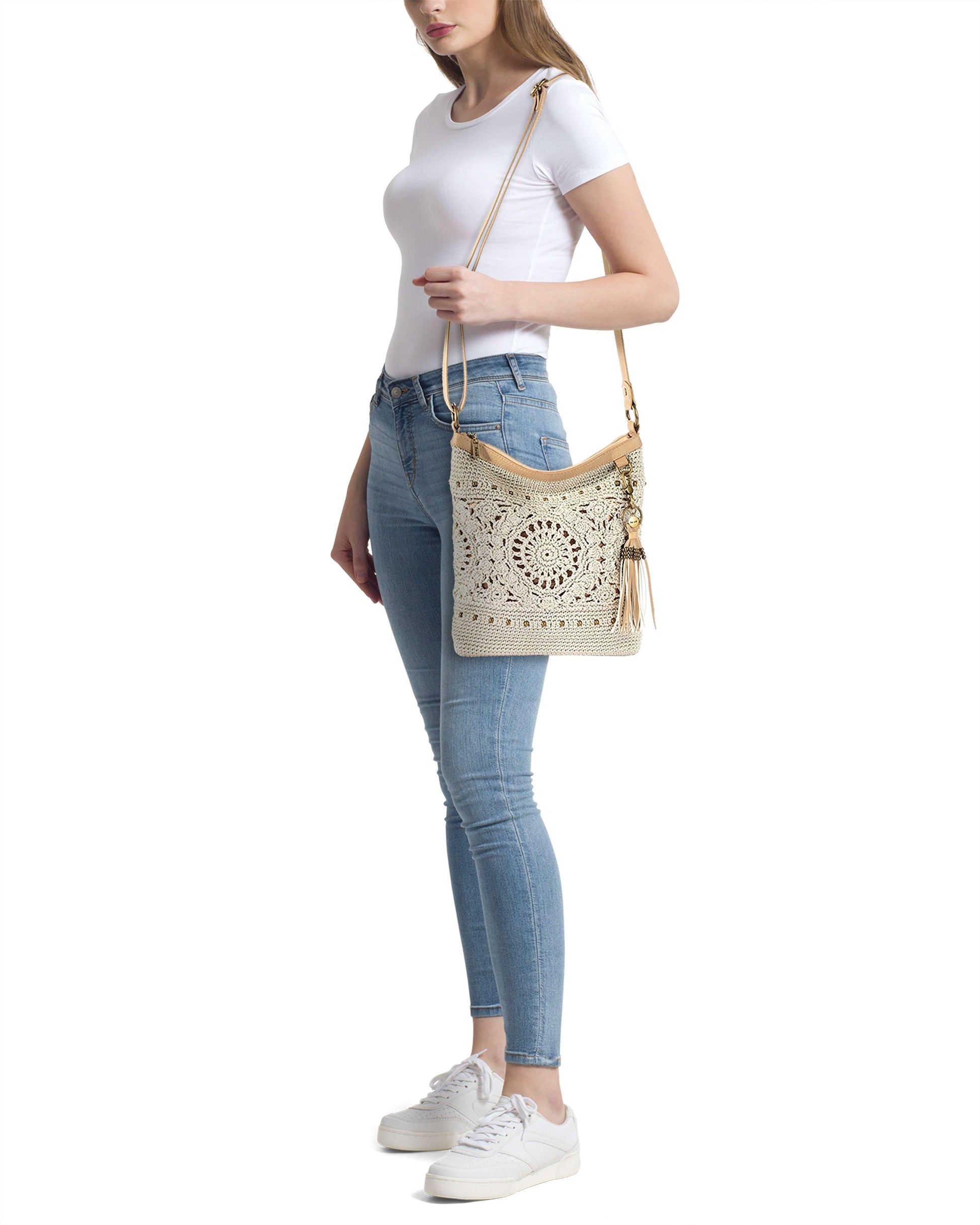 The Sak Lucia Crossbody Crochet - |Natural Medallion|