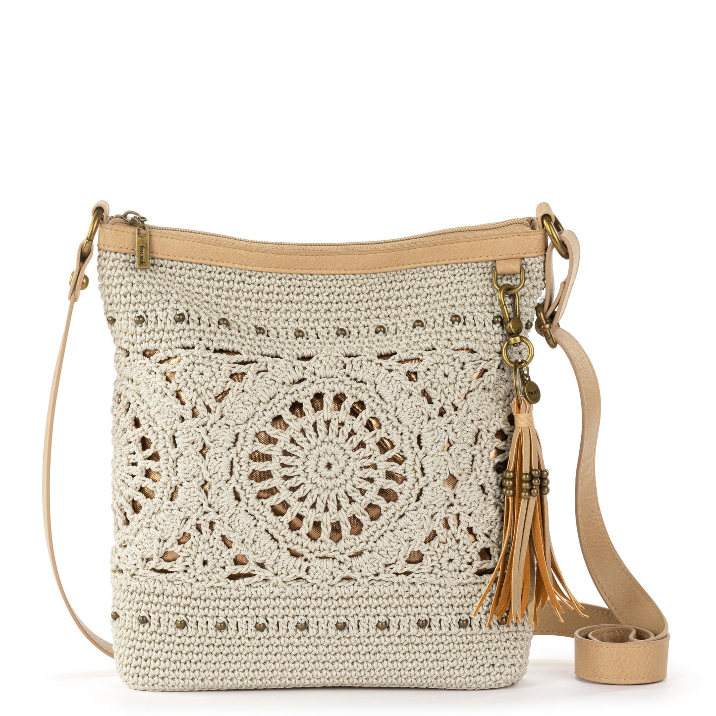 The Sak Lucia Crossbody Crochet - |Natural Medallion|