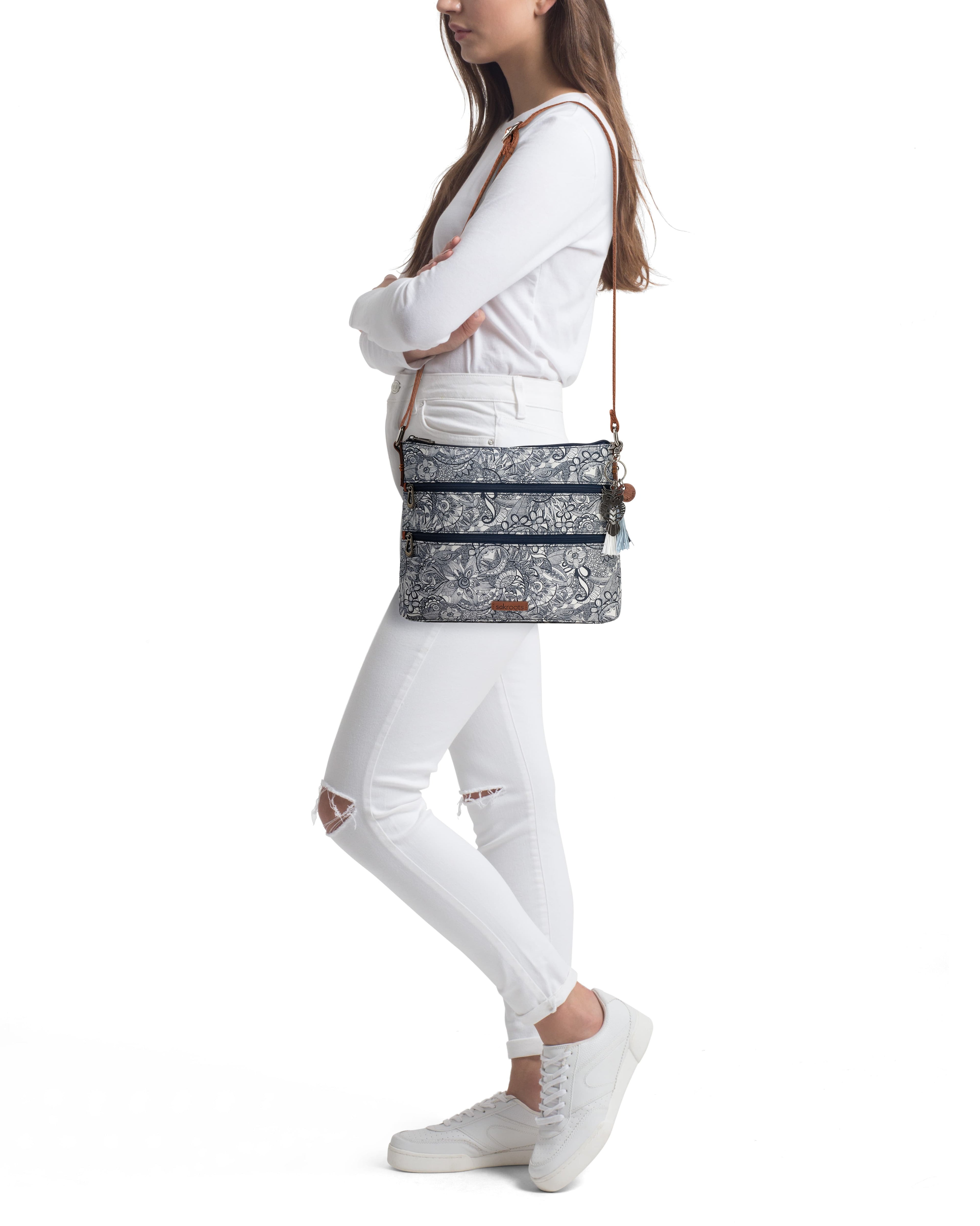 Sakroots Basic Crossbody - Canvas - Navy Spirit Desert