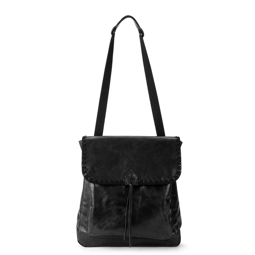The Sak Ventura Convertible Backpack - Leather - Black Crochet
