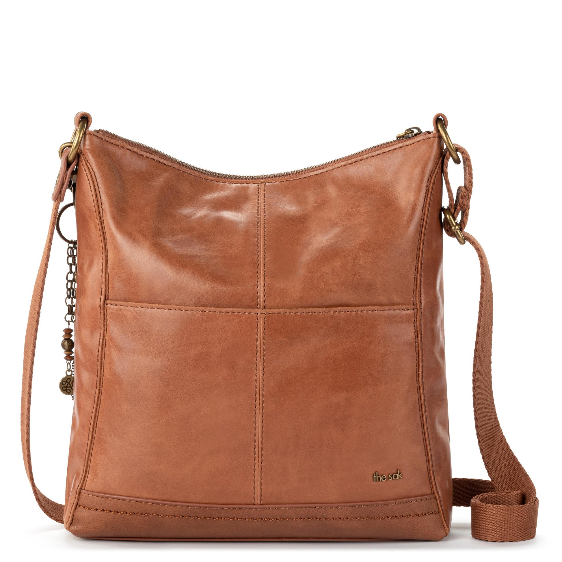 The Sak Lucia Crossbody Leather - |Tobacco Floral Embossed|