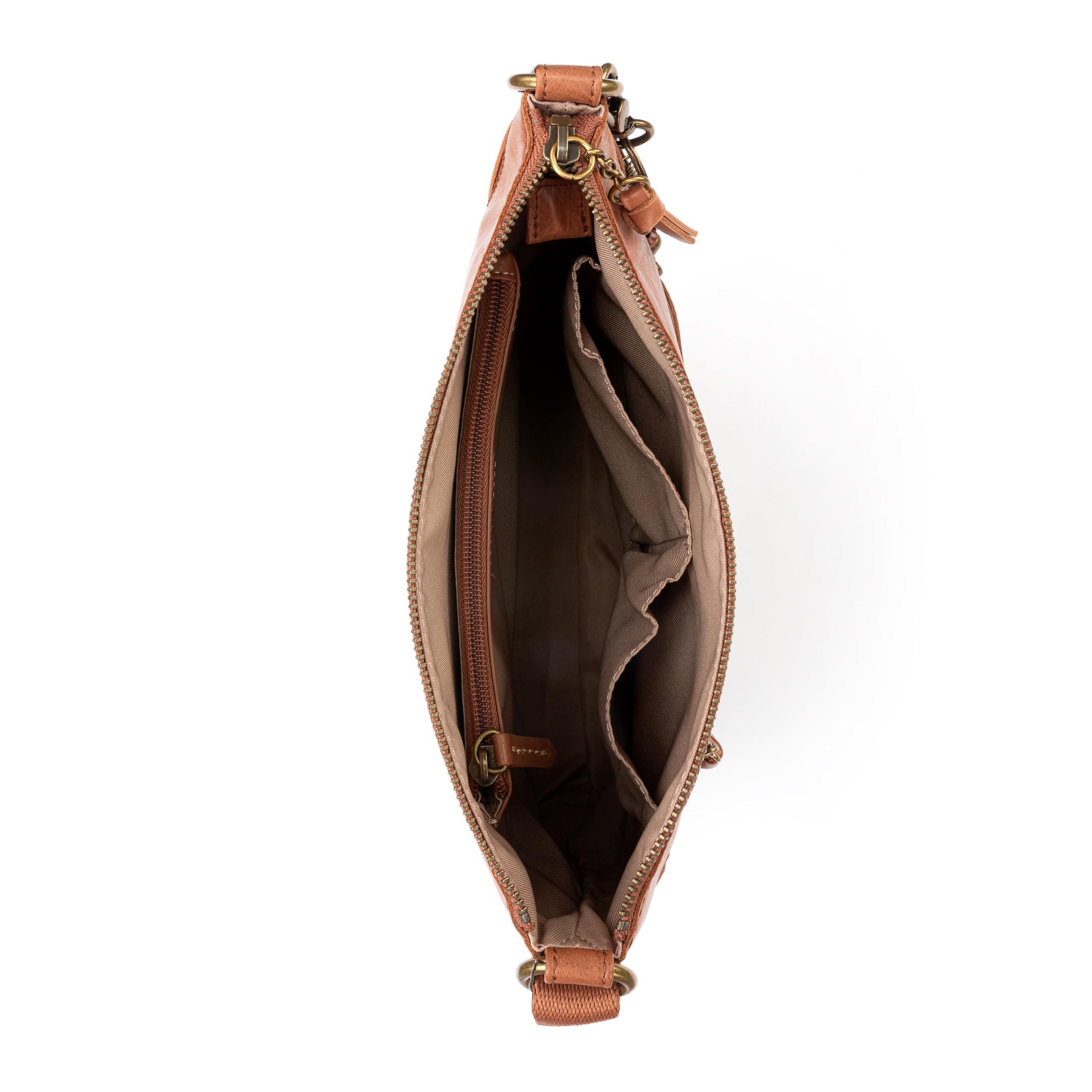 The Sak Lucia Crossbody Leather - |Tobacco Floral Embossed|