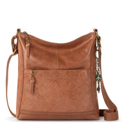 Lucia Crossbody - Leather - Tobacco Floral Embossed