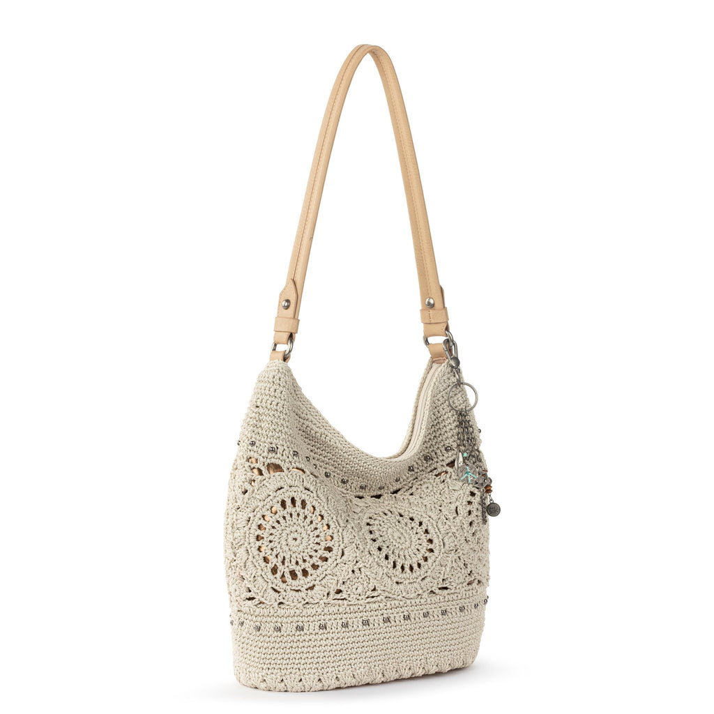 The Sak Sequoia Hobo - Hand Crochet - Natural Medallion
