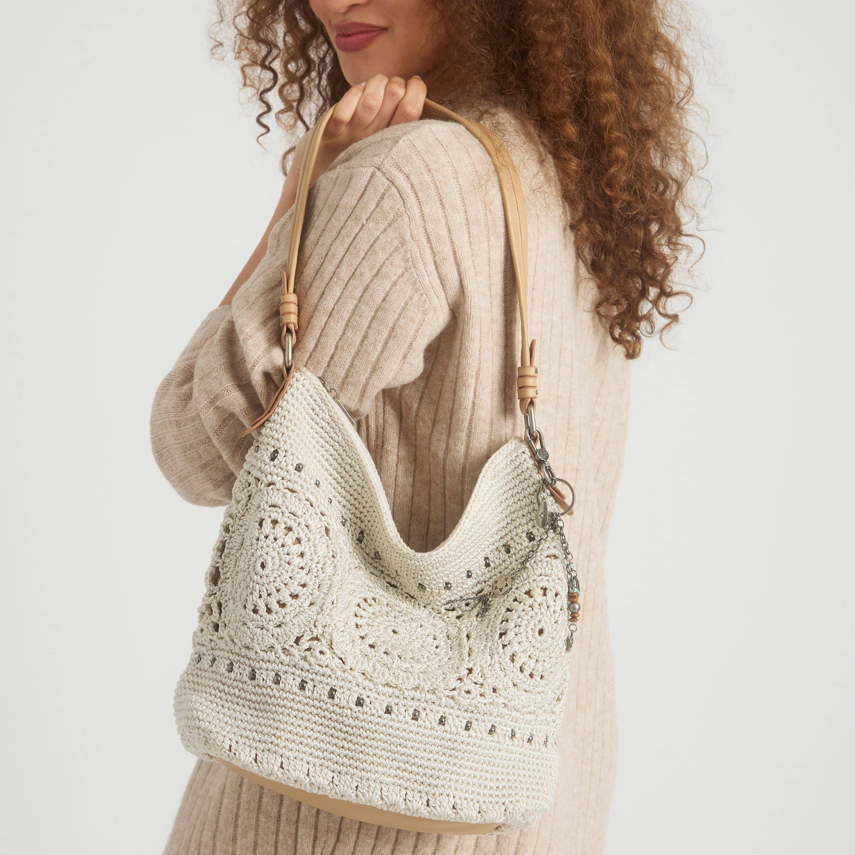 The Sak Sequoia Hobo - Hand Crochet - Natural Medallion