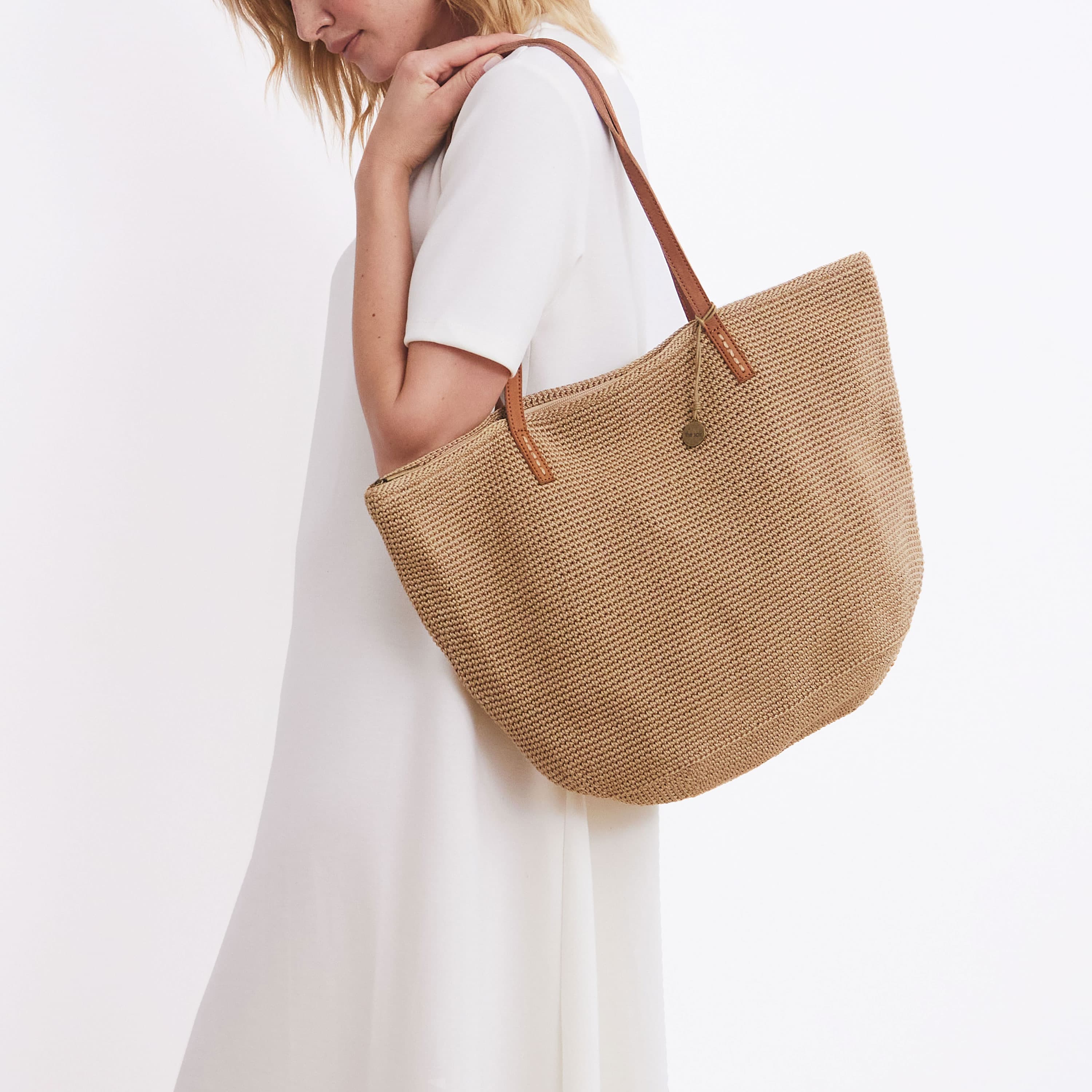 The Sak Faye Large Tote - Hand Crochet - Bamboo