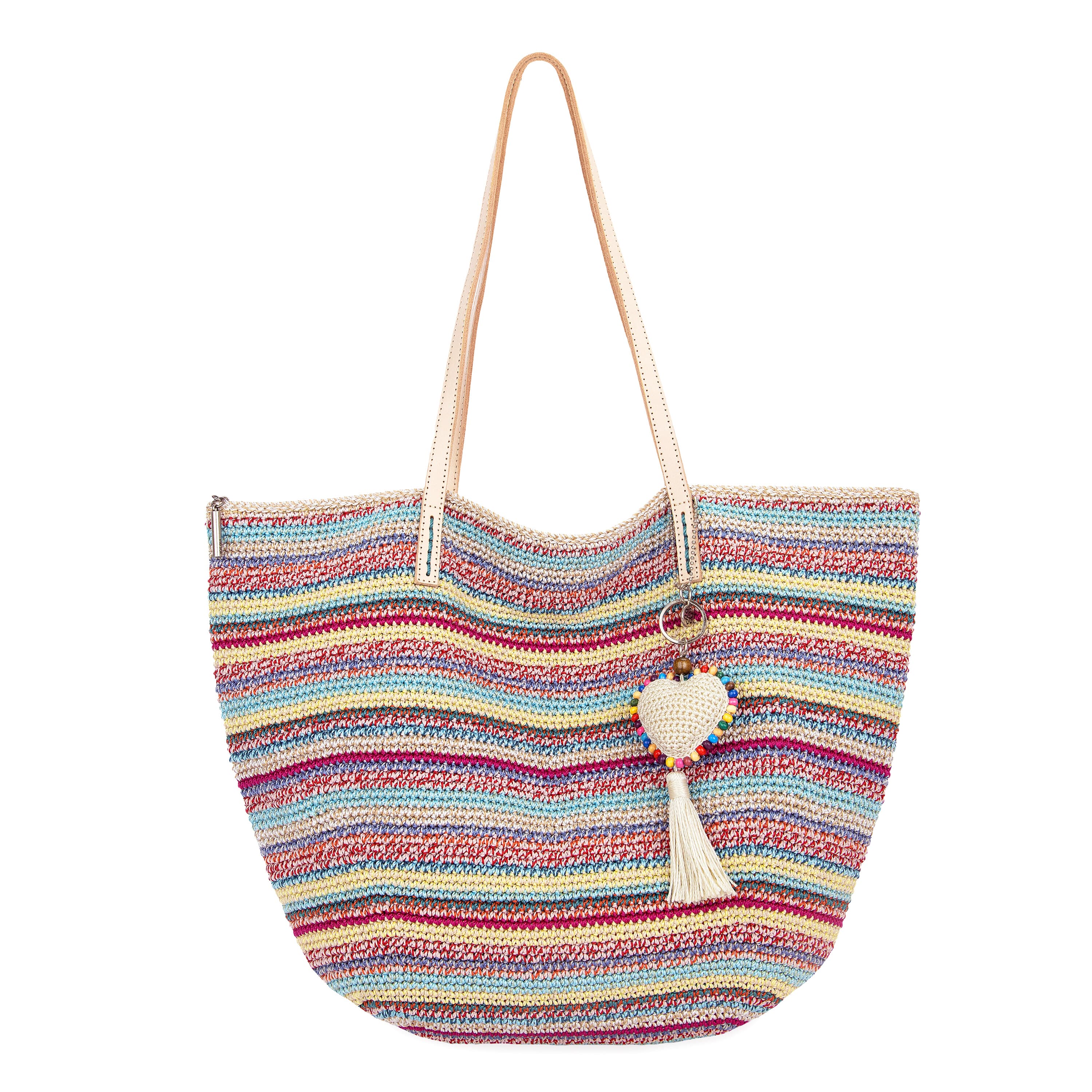 The Sak Faye Large Tote - Hand Crochet - Eden Stripe