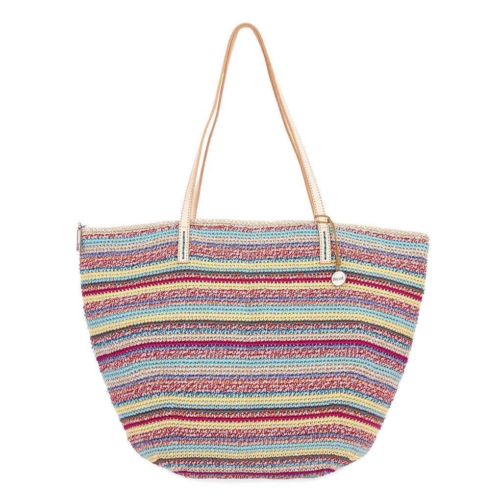 The Sak Faye Large Tote - Hand Crochet - Eden Stripe