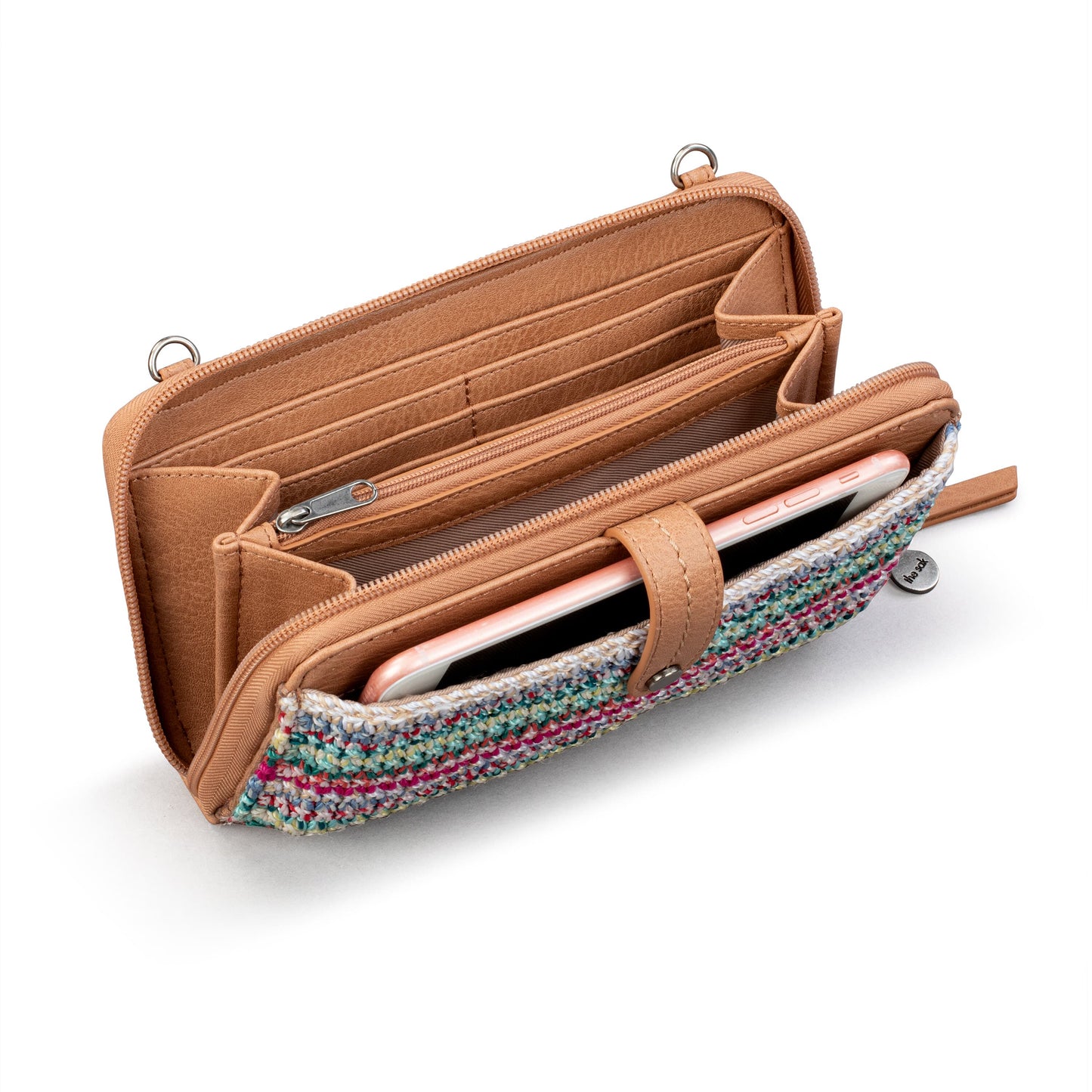 The Sak Iris Large Smartphone Crossbody Crochet - |Eden Stripe|