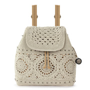 Sayulita Backpack - Hand Crochet - Natural Medallion