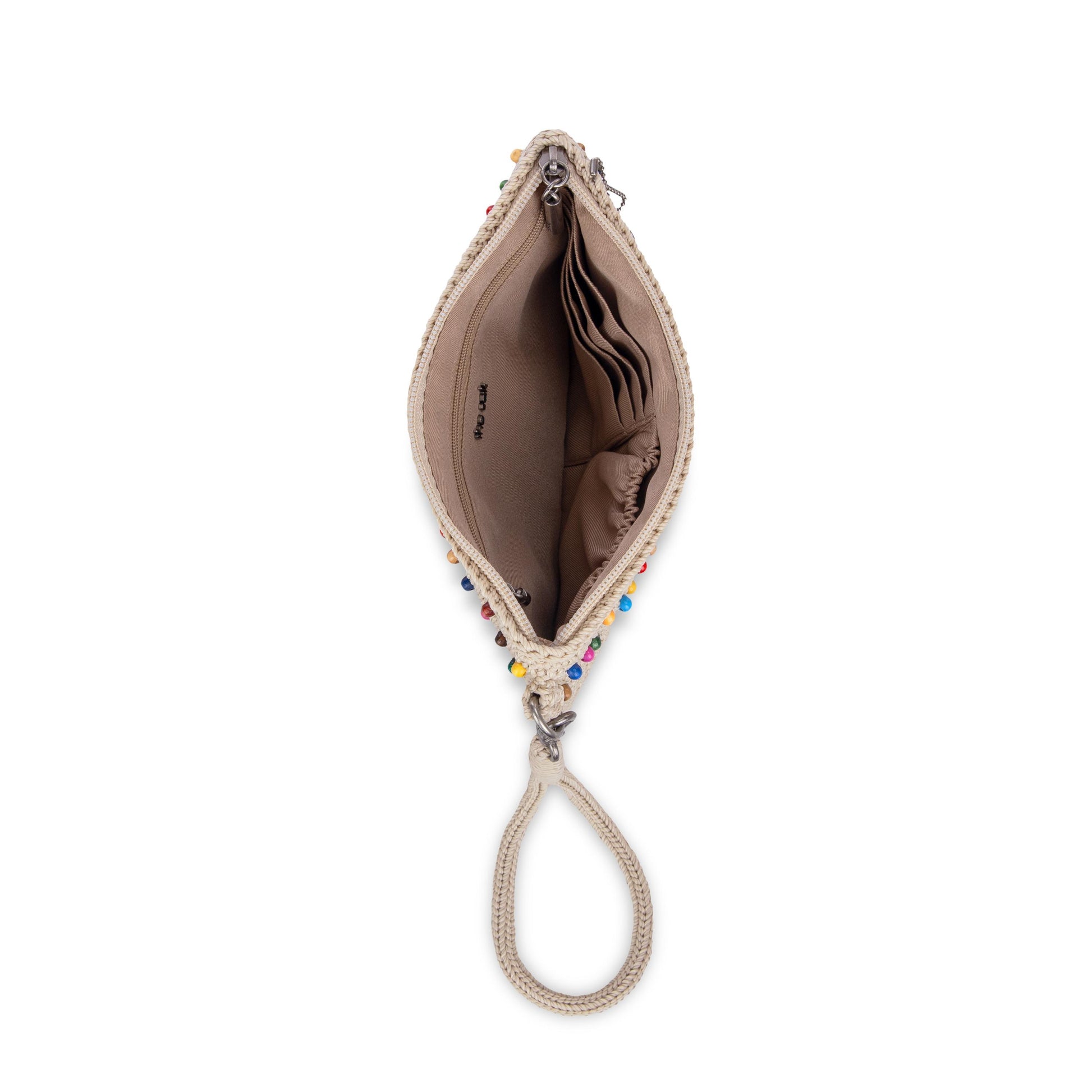 The Sak Vita Wristlet Crochet - |Ecru Multi Beads|
