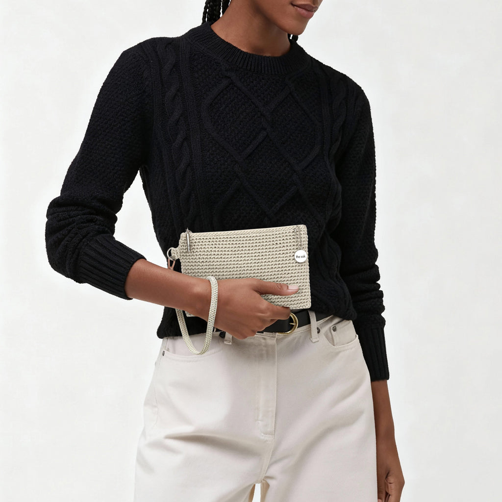 The Sak Vita Wristlet - Hand Crochet - Natural