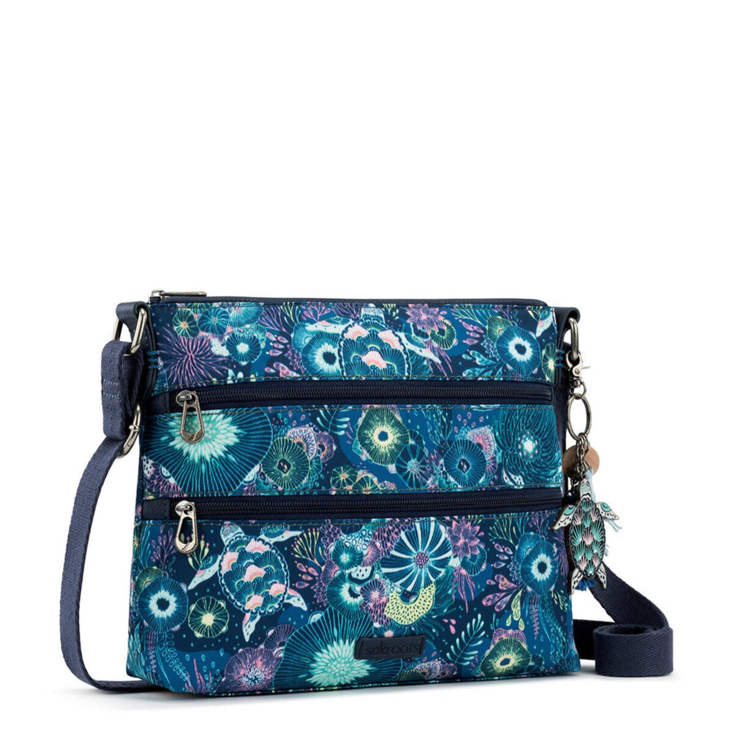 Sakroots Basic Crossbody EcoTwill - |Royal Blue Seascape|