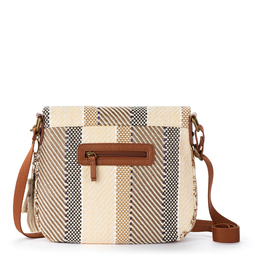 Sakroots Foldover Crossbody - Straw - Tobacco Batik World Woven