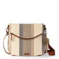 Sakroots Foldover Crossbody - Straw - Tobacco Batik World Woven
