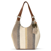 Roma Shopper - Straw - Tobacco Batik World Woven