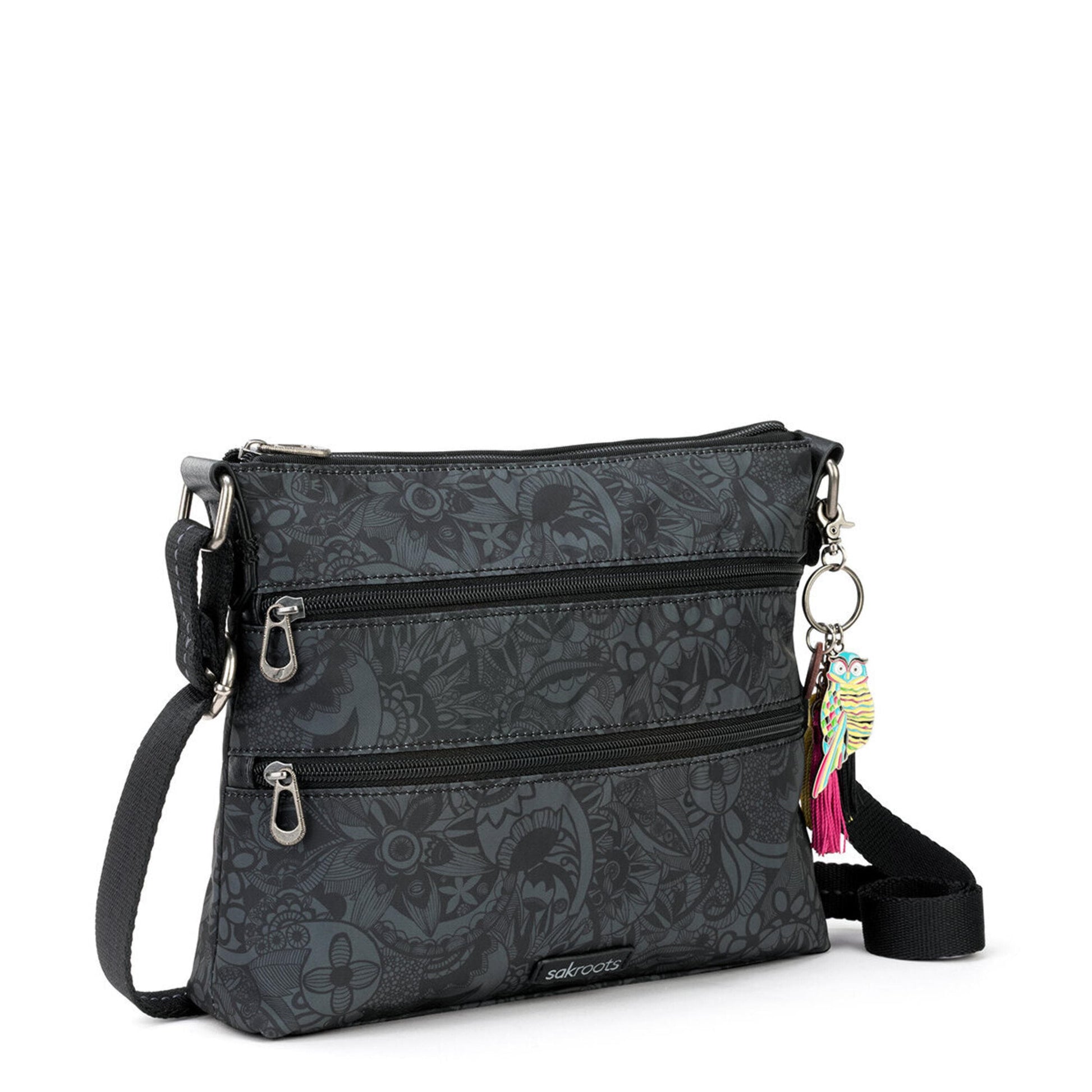 Sakroots Basic Crossbody EcoTwill - |Black Spirit Desert|