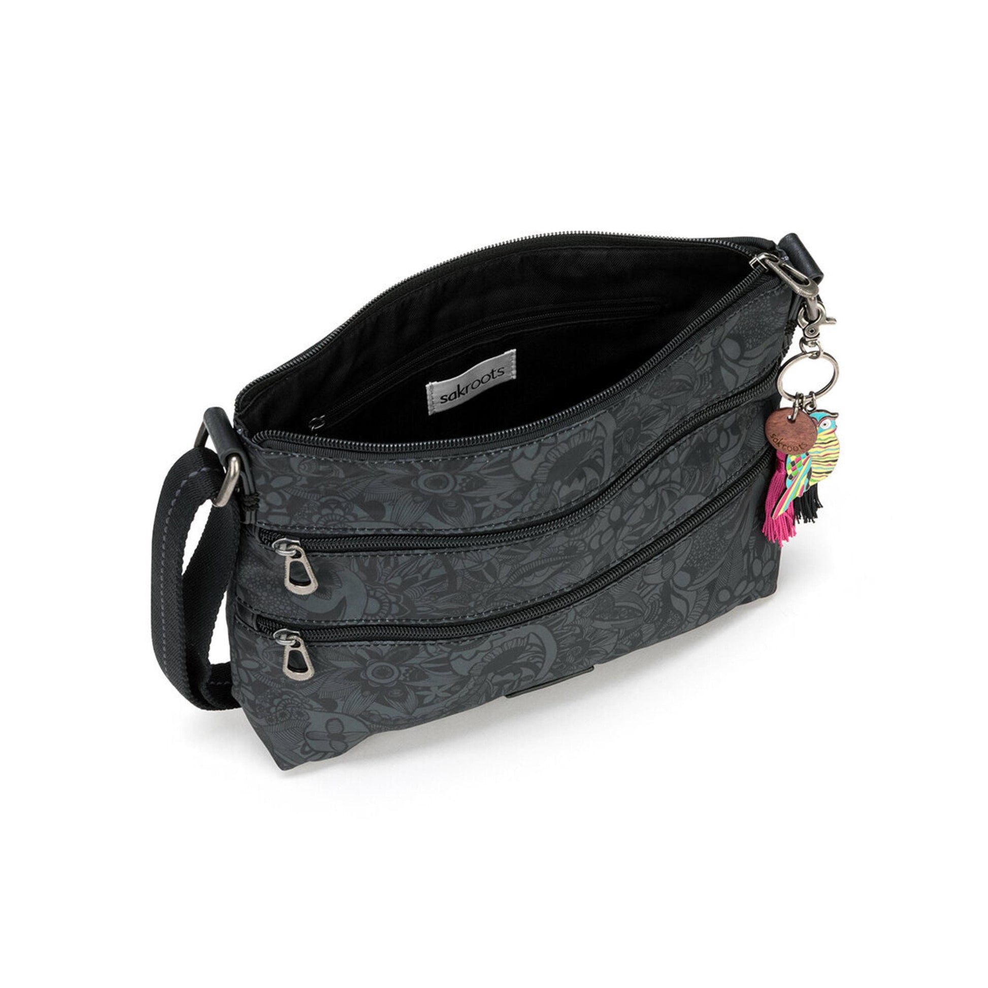 Sakroots Basic Crossbody EcoTwill - |Black Spirit Desert|