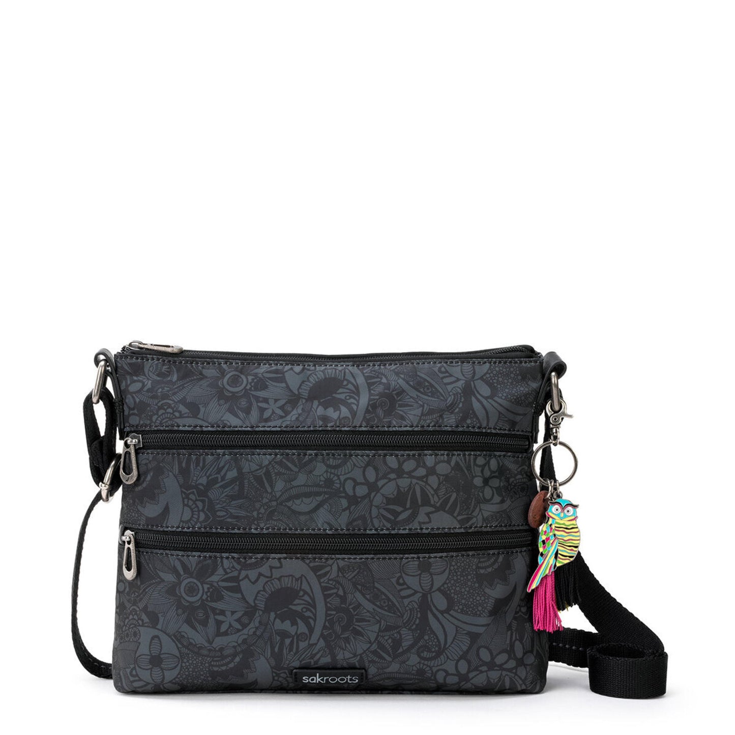 Sakroots Basic Crossbody EcoTwill - |Black Spirit Desert|