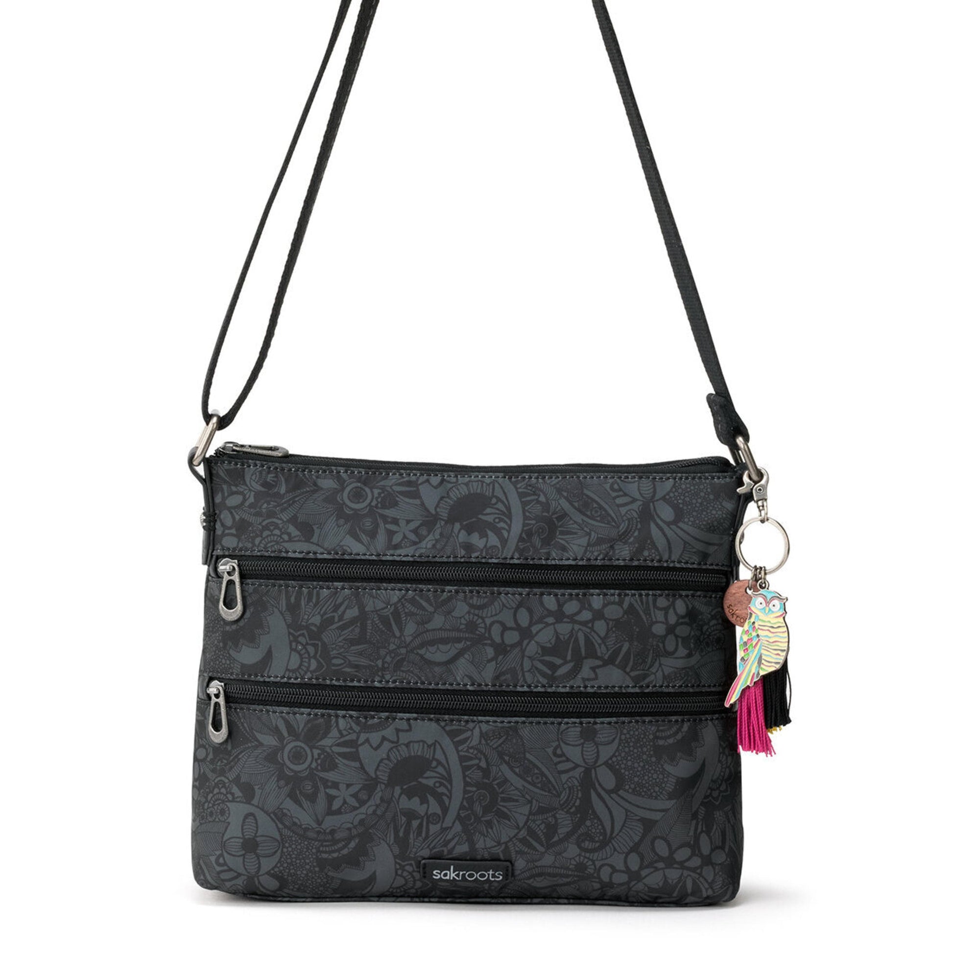 Sakroots Basic Crossbody EcoTwill - |Black Spirit Desert|