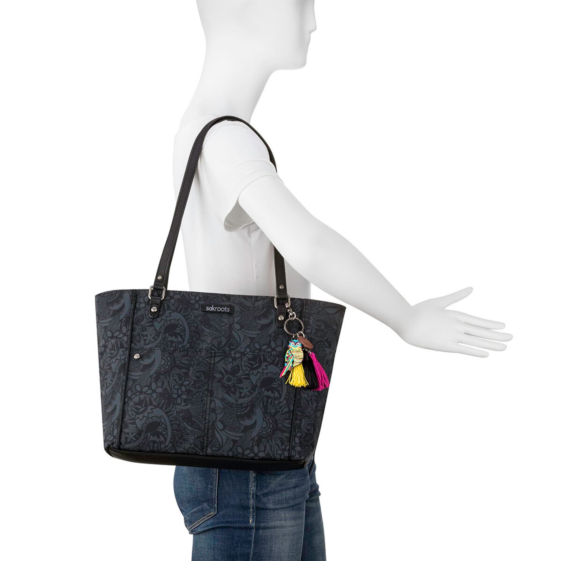 Sakroots Metro Tote EcoTwill - |Black Spirit Desert|