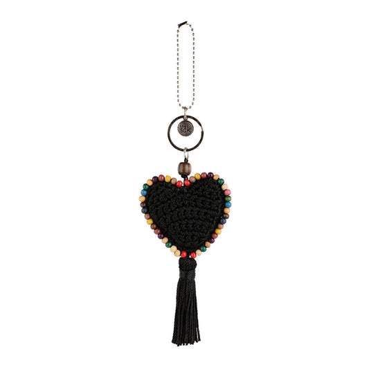 The Sak Yarnicharmz Heart Dangle Crochet - |Black|