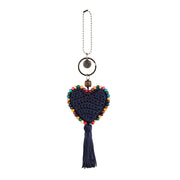 Yarnicharmz Dangle - Hand Crochet - Denim Heart