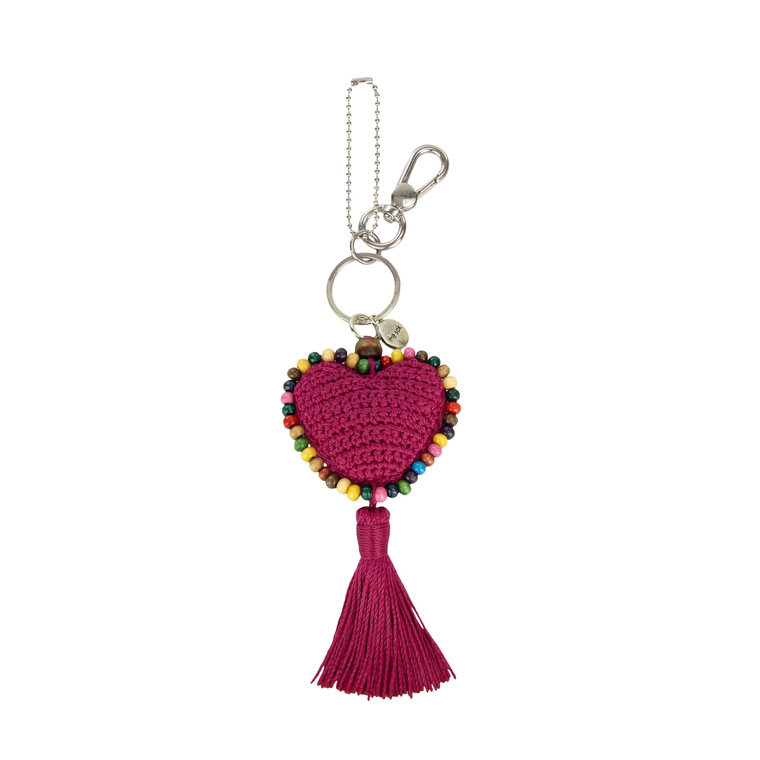 The Sak Yarnicharmz Dangle - Hand Crochet - Pinkberry Heart